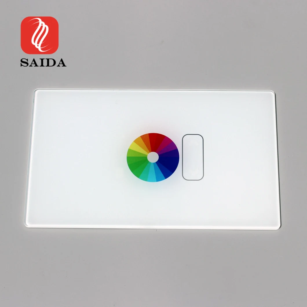 Smart Home Touch Light Switch Wall Socket Frame 2mm 3mm Toughened Tempered Glass Panel with Black Paint Custom Silkscreen Printing IR Window